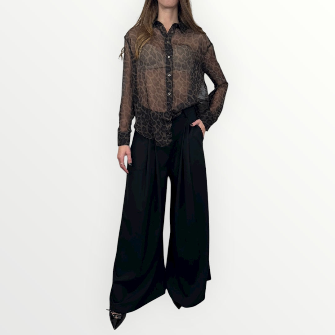 IMPERIAL - CAMICIA TASPARENTE A STAMPA MACULATA