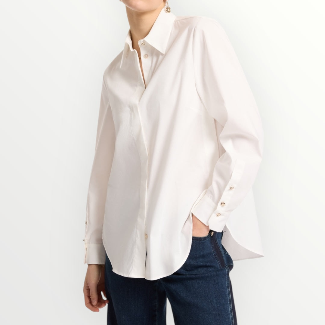 ELENA MIRO' - CAMICIA AMPIA IN POPELINE DI COTONE