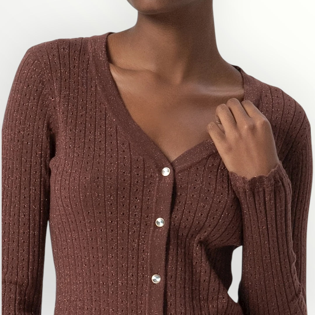 FRACOMINA - CARDIGAN SLIM CON LUREX