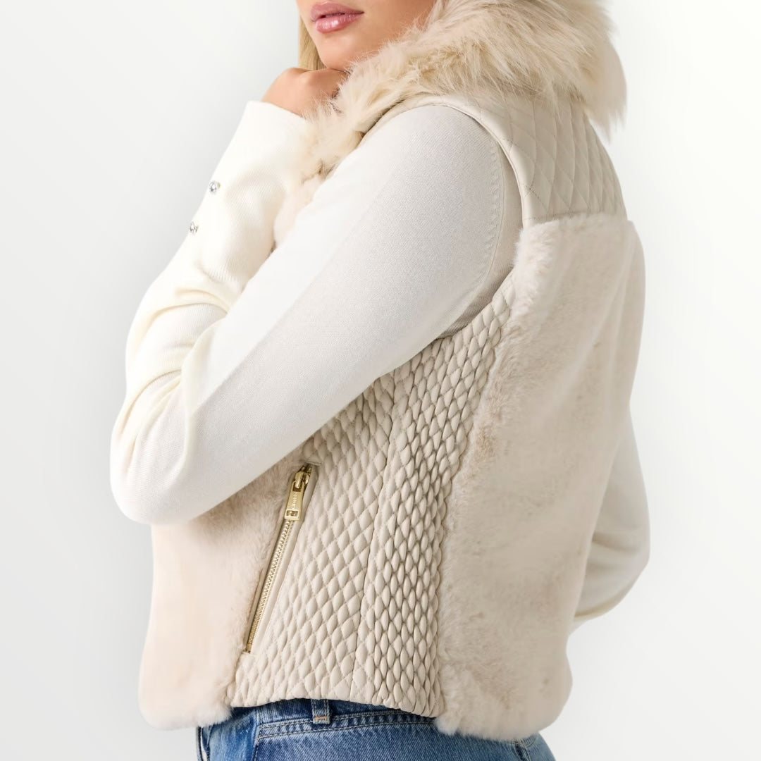 GUESS - GIACCA GILET IN ECO PELLICCIA
