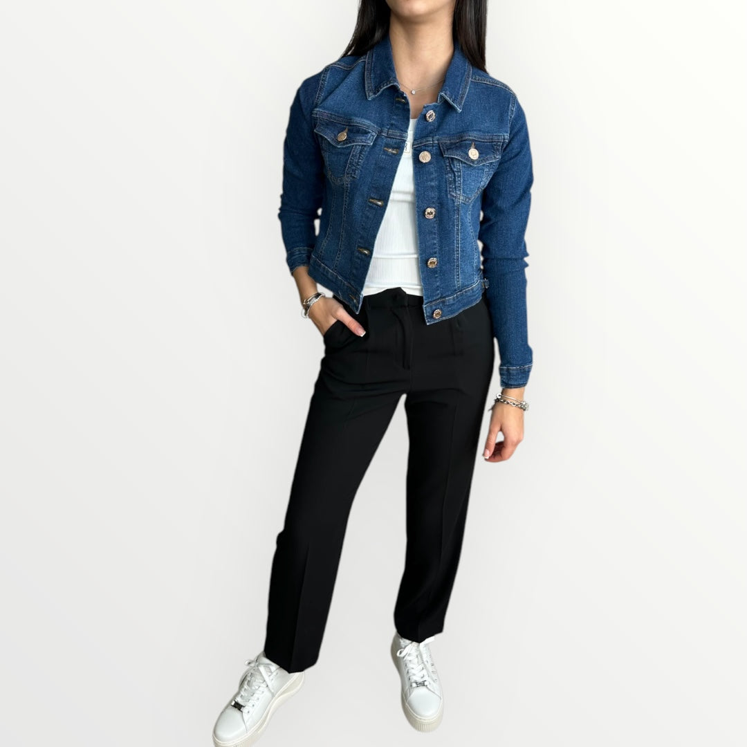 FRACOMINA - GIACCA IN DENIM IN CROP