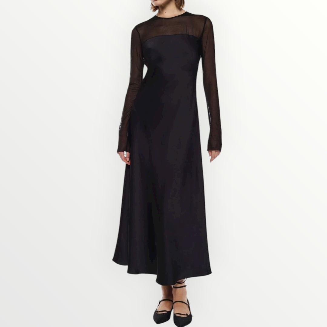 IMPERIAL - ABITO LUNGO CON MANICHE TRASPARENTI