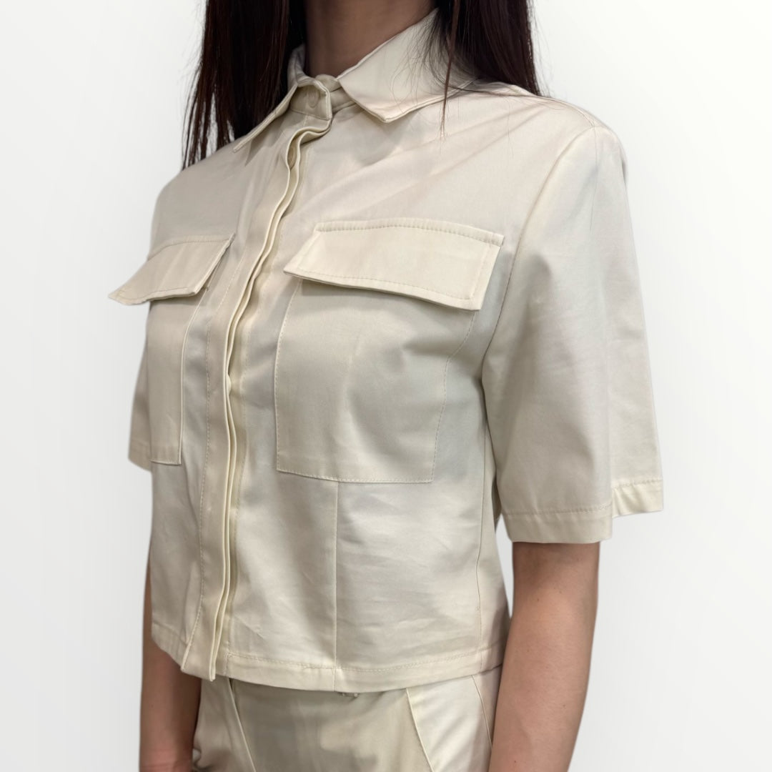 KING KONG - CAMICIA CROP A MANICHE CORTE
