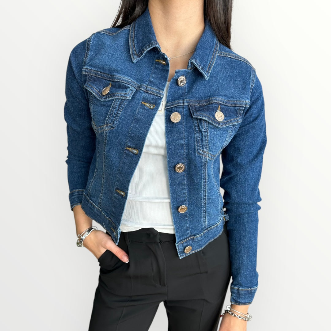 FRACOMINA - GIACCA IN DENIM IN CROP