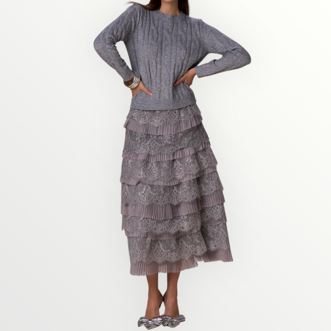 NO SECRETS - MAGLIA TRECCE LUREX