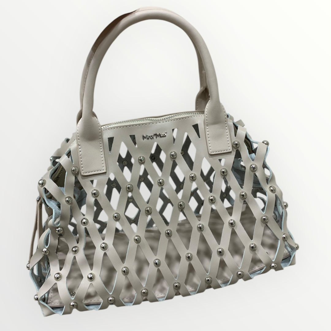 MIMI' MUA' - BORSA TRAFORATA CON BORCHIE