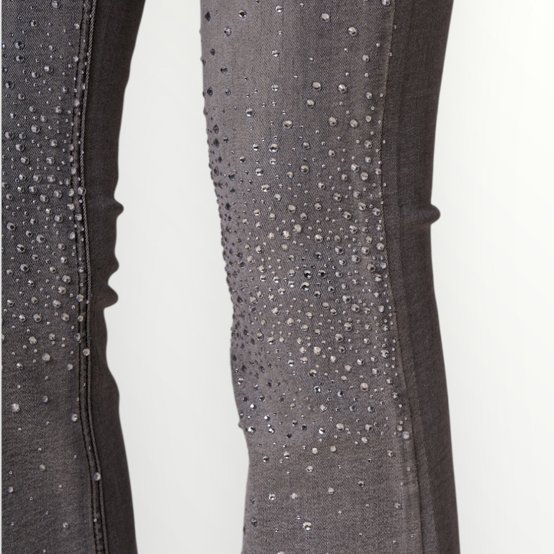 NO SECRETS - JEANS CON CASCATA DI DIAMANTI