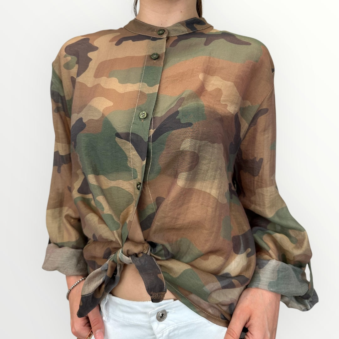 HAVEONE - CAMICIA MORBIDA A FANTASIA MILITARE