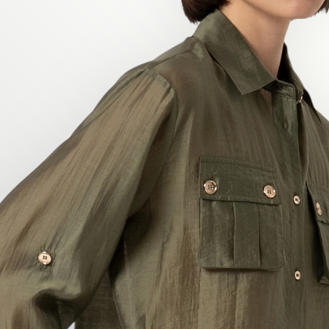 FRACOMINA - CAMICIA IN TESSUTO LUCIDO