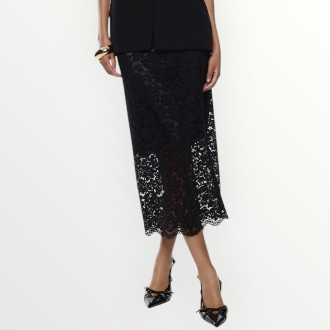 IMPERIAL - GONNA IN PIZZO CON SPACCO E CINTURA