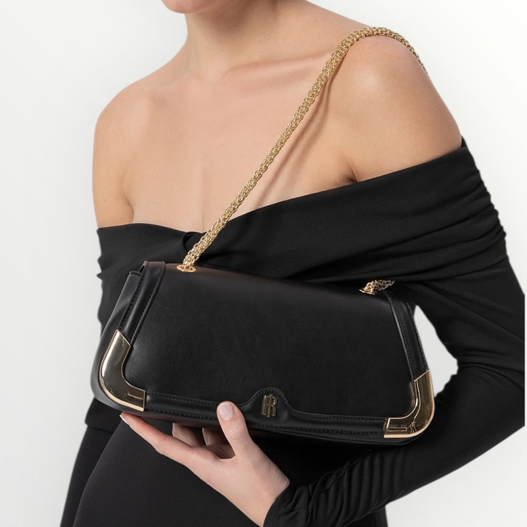 FRACOMINA - BORSA CON DETTAGLI METALLICI E CATENA