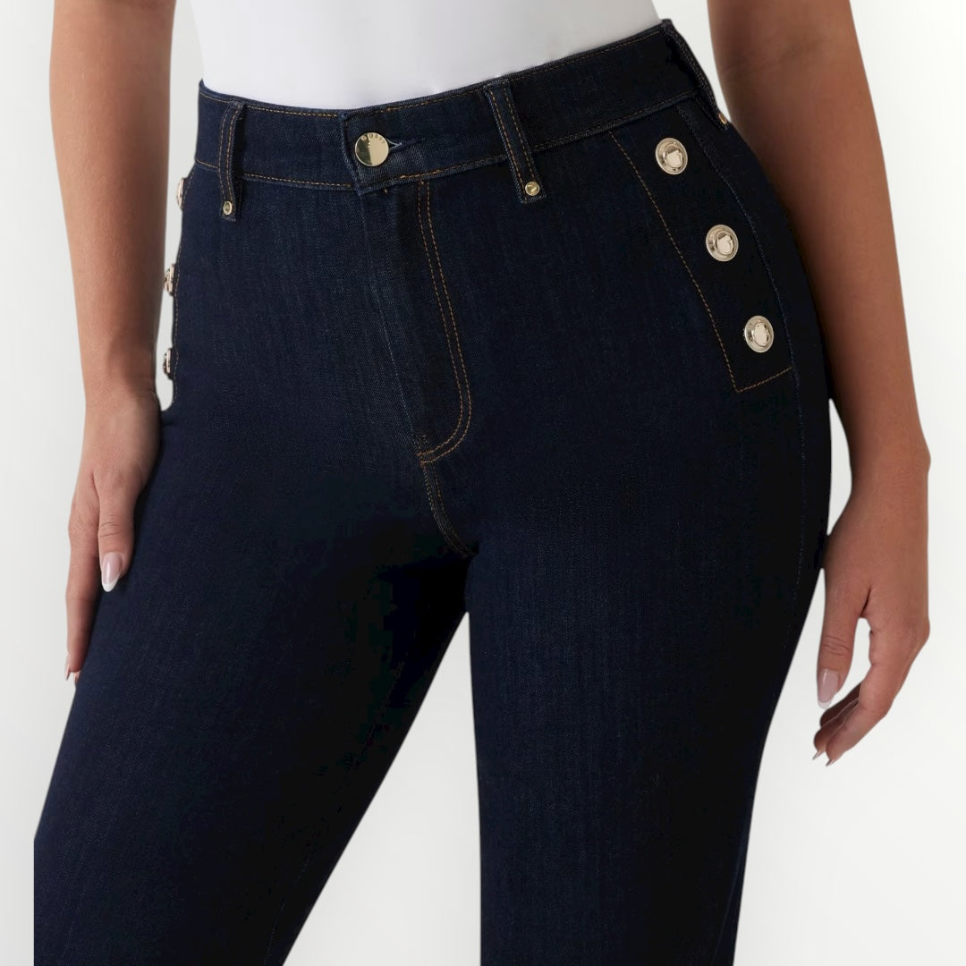 GUESS - JEANS A ZAMPO CON BOTTONI LATERALI