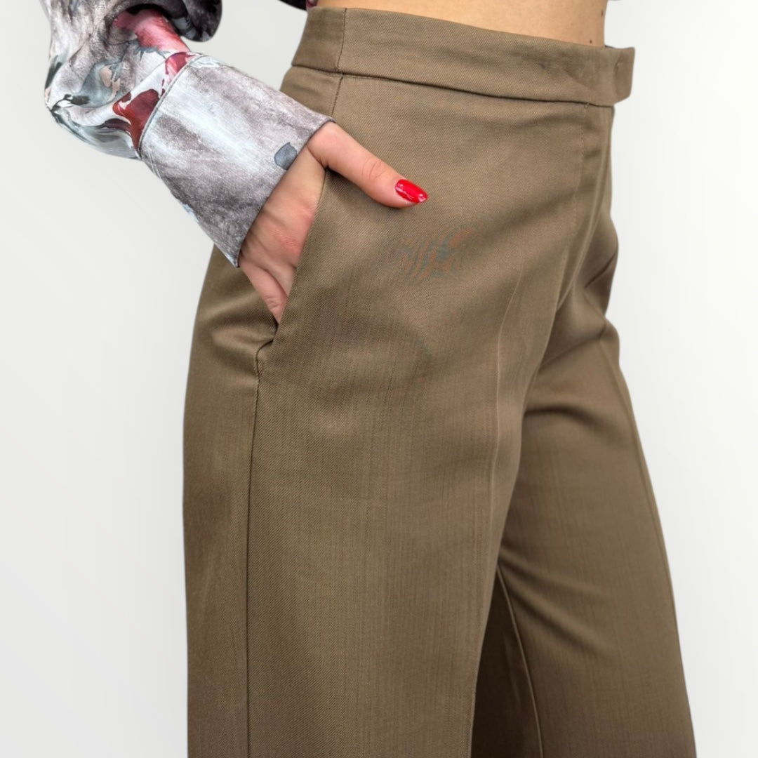 KING KONG - PANTALONE A PALAZZO CON PIEGA STIRATA