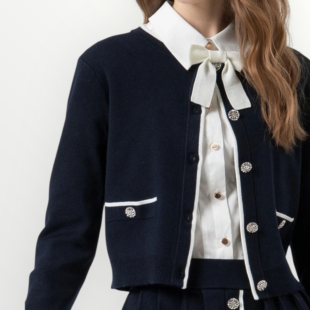 FRACOMINA - CARDIGAN CON BOTTONI GIOIELLO