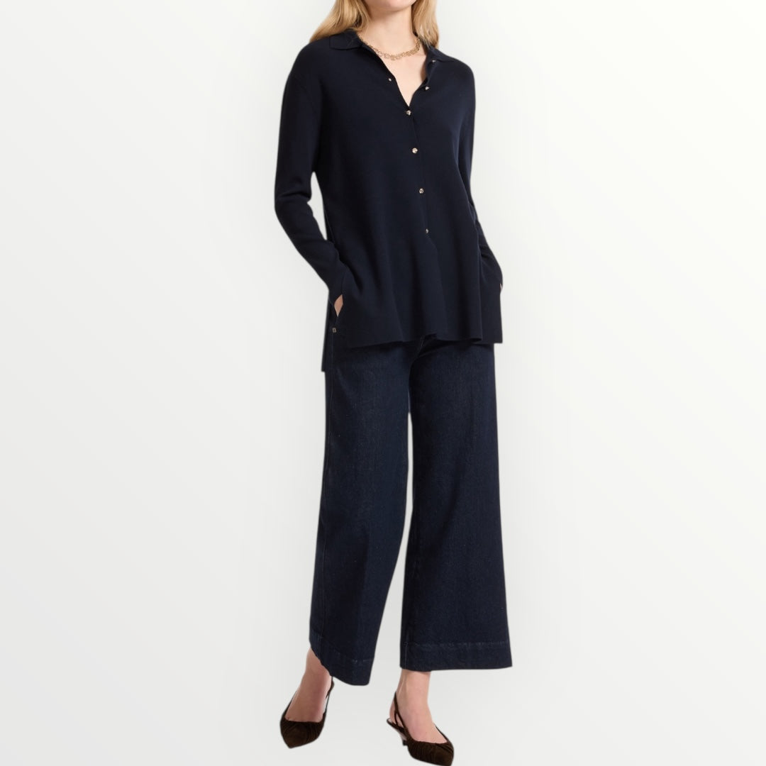 ELENA MIRO' - PANTALONE CROPPED CON RISVOLTO