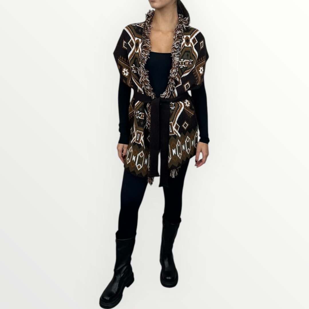 ANGELA DAVIS - GILET KIMONO STAMPA PAISLEY