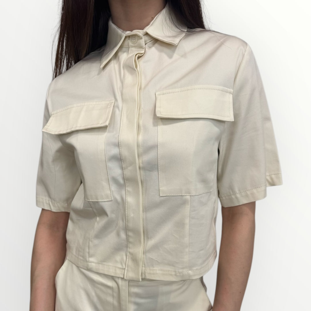 KING KONG - CAMICIA CROP A MANICHE CORTE