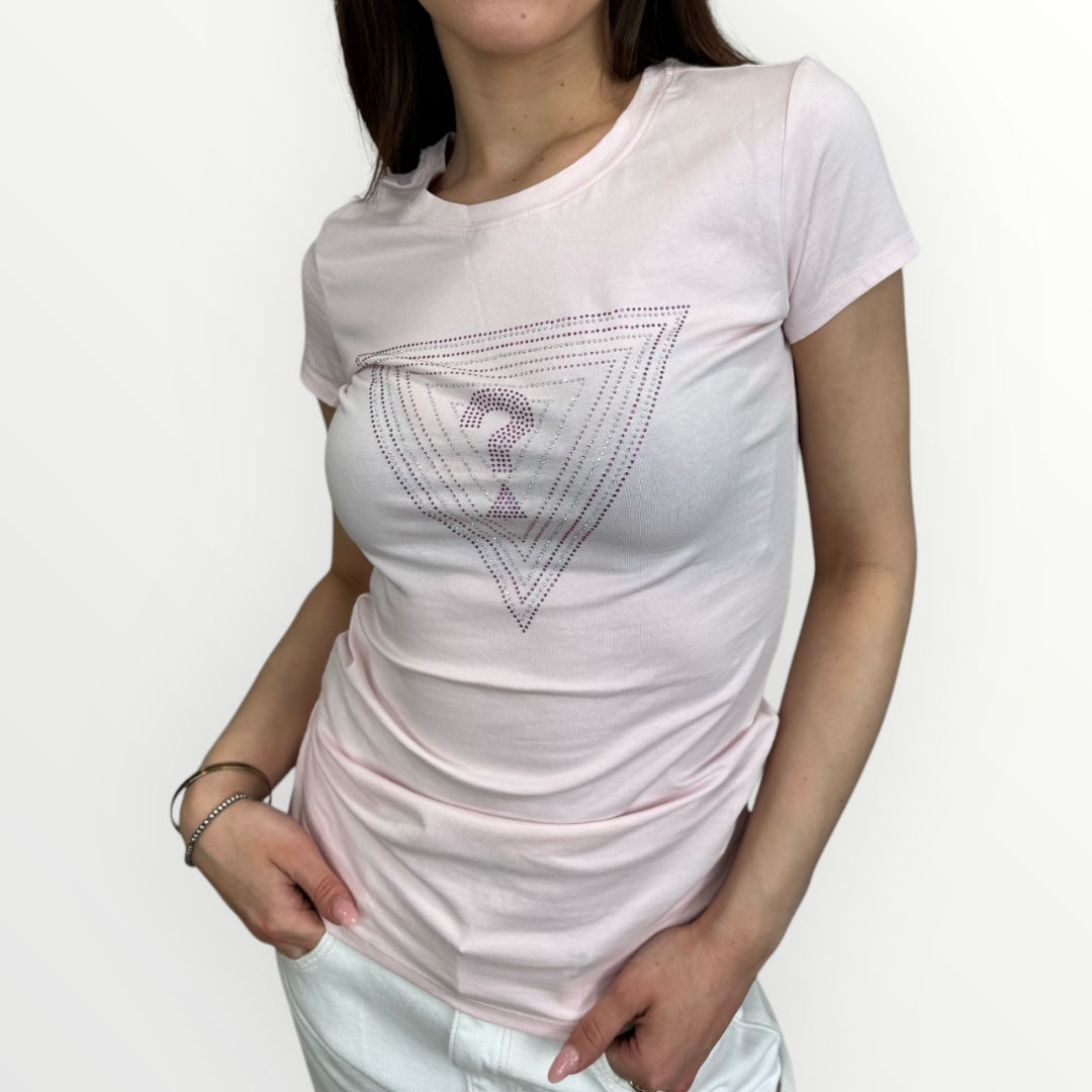 GUESS - T-SHIRT CON LOGO A TRAINGOLO
