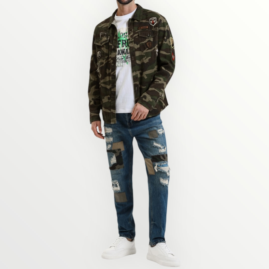 GIANNI LUPO - GIUBBOTTO CON PATCHWORK