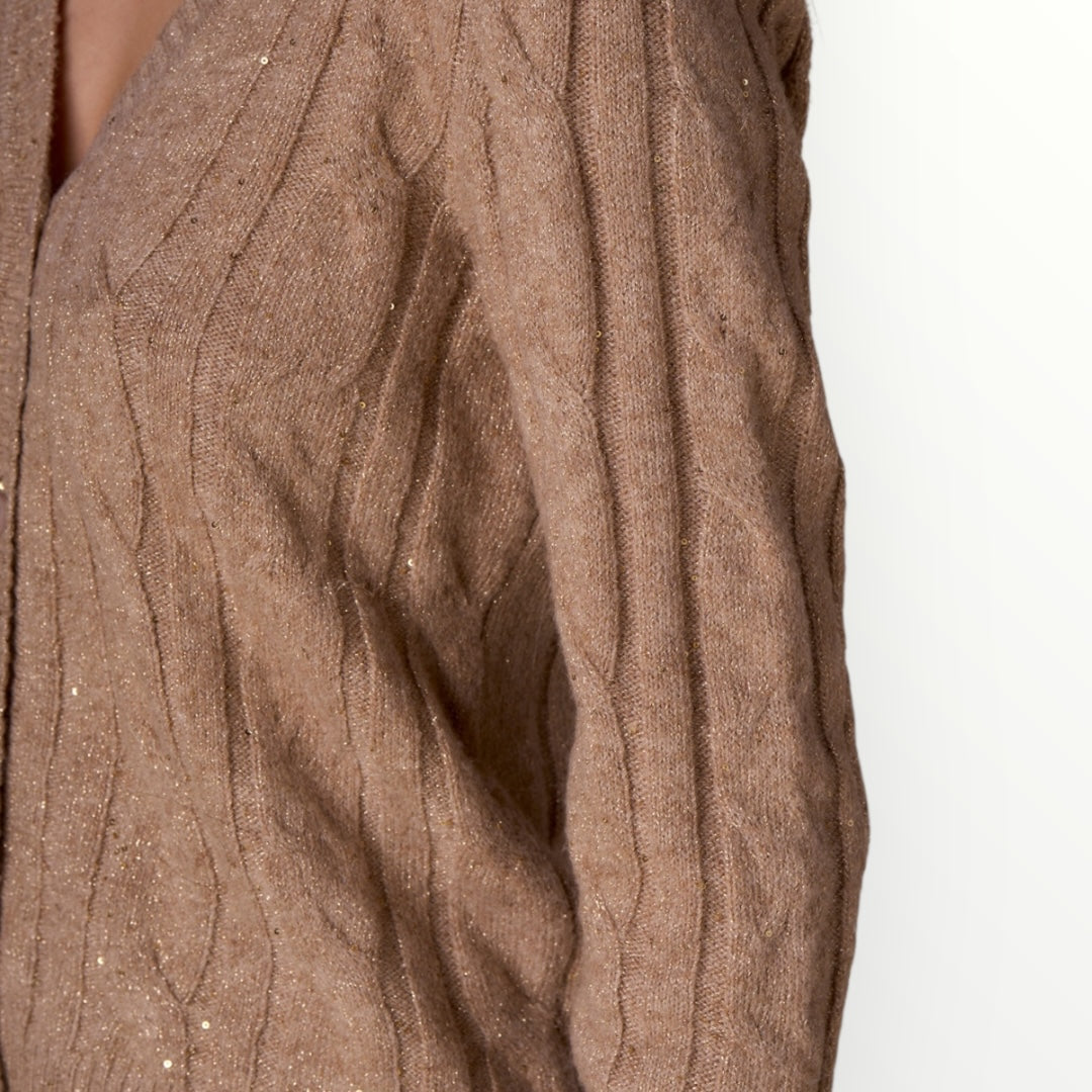 NO SECRETS - CARDIGAN TRECCE LUREX