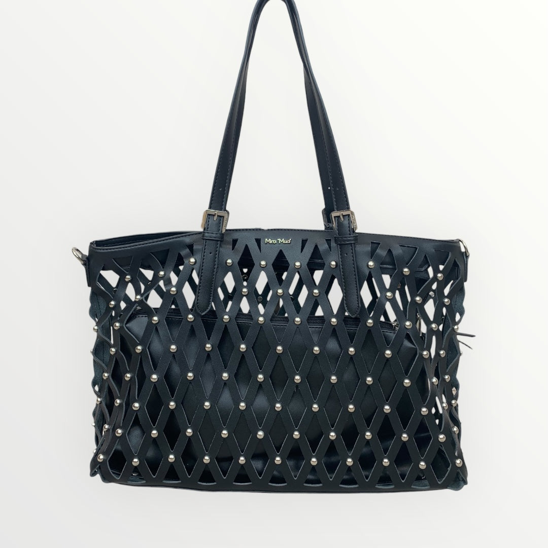 MIMI' MUA' - BORSA GRANDE TRAFORATA CON BORCHIE