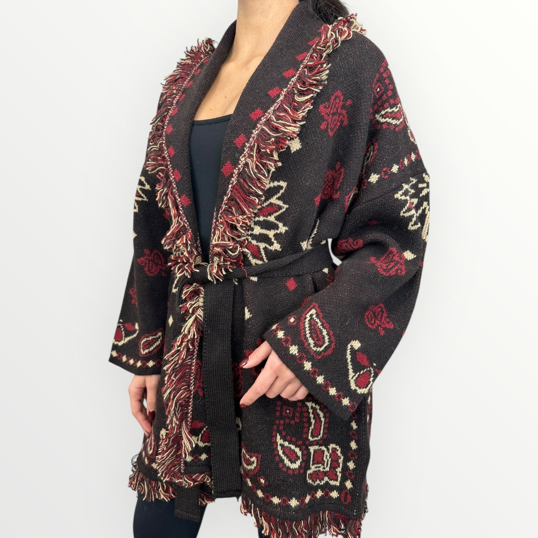 ANGELA DAVIS - CARDIGAN KIMONO SFRANGIATO