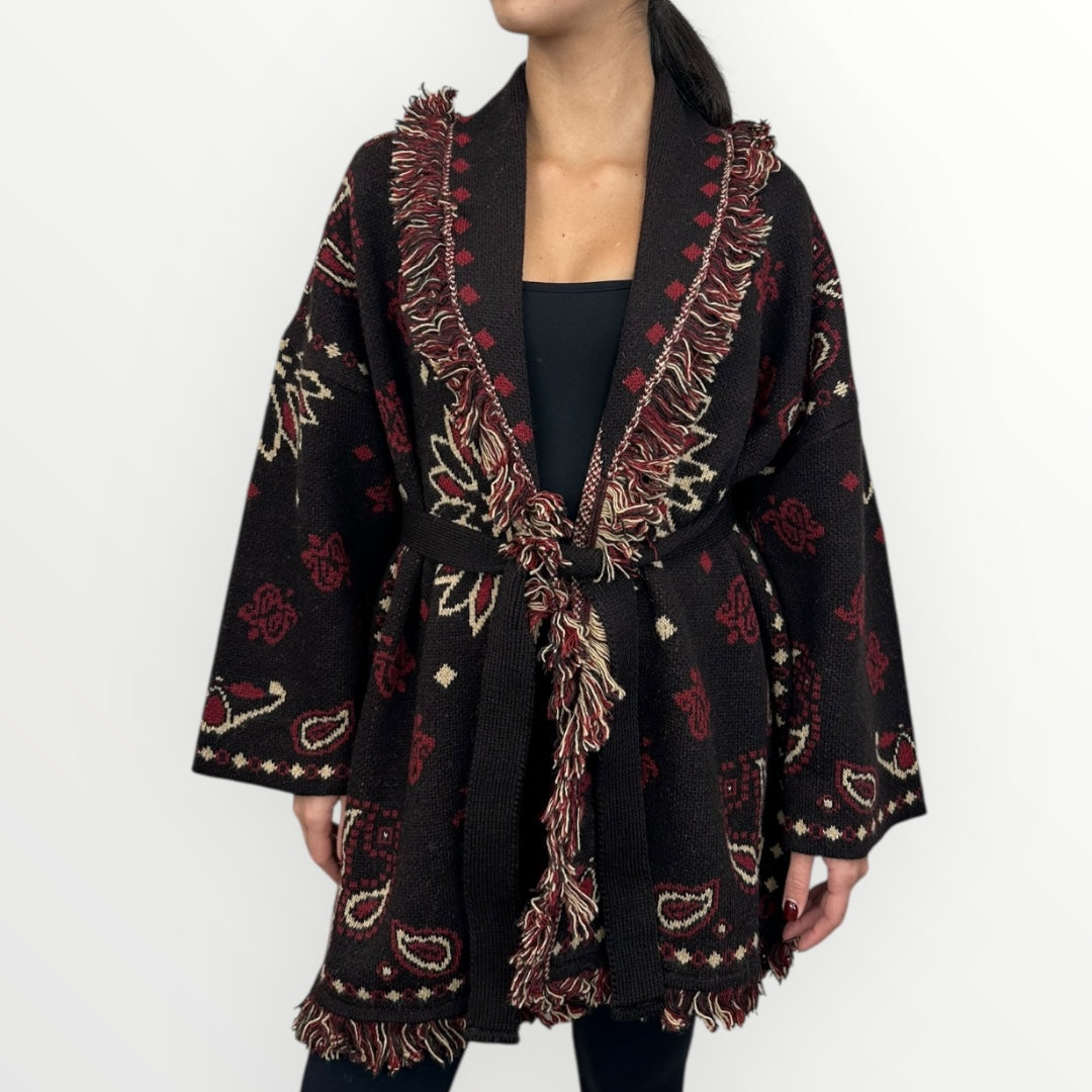 ANGELA DAVIS - CARDIGAN KIMONO SFRANGIATO