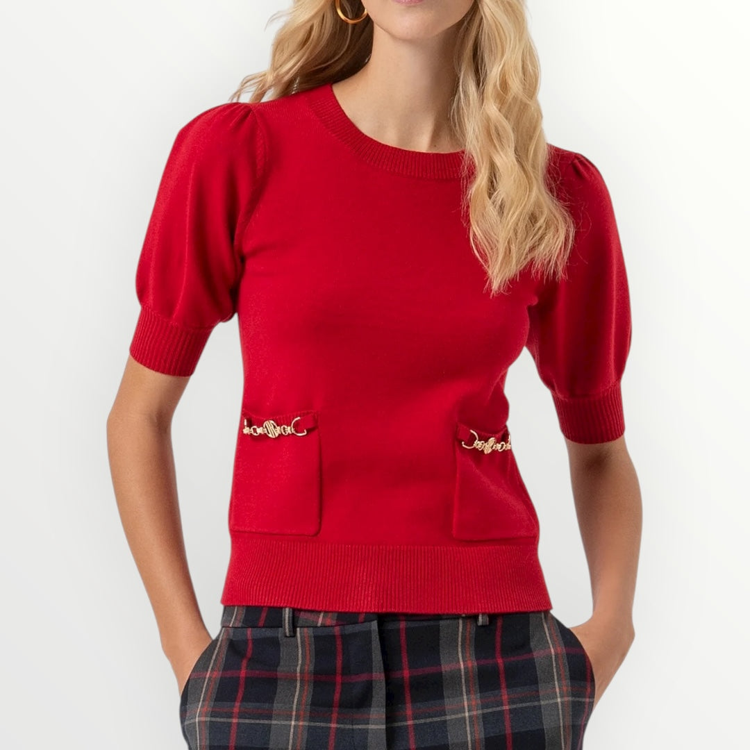 FRACOMINA MAGLIA CON MANICHE CORTE A SBUFFO - Main Image