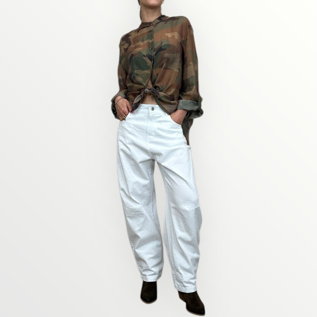 HAVEONE - CAMICIA MORBIDA A FANTASIA MILITARE