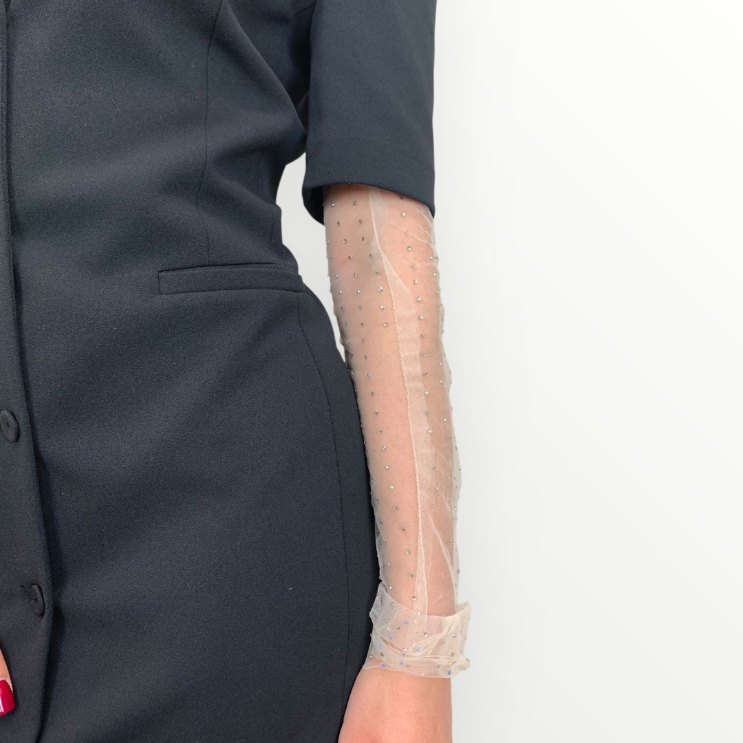IMPERIAL - ABITO ABBOTTONATO CON MANICOTTI IN TULLE