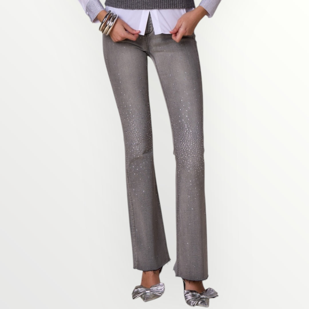 NO SECRETS - JEANS CON CASCATA DI DIAMANTI