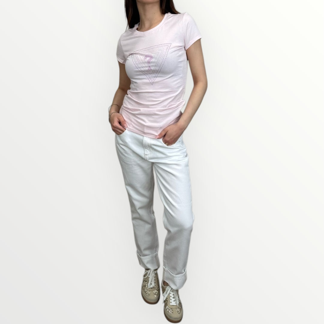 GUESS - T-SHIRT CON LOGO A TRAINGOLO