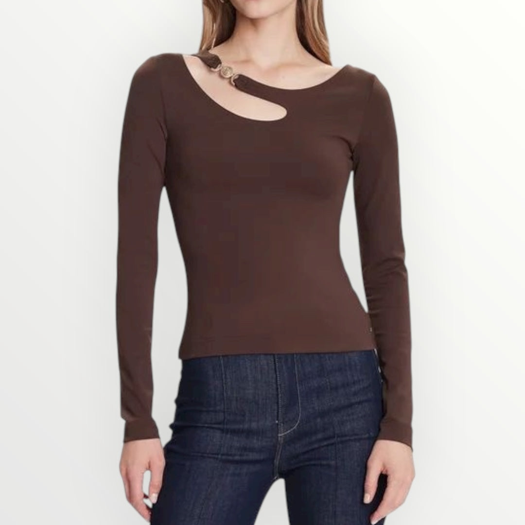 GUESS - MAGLIA CON CUT-OUT E LOGO