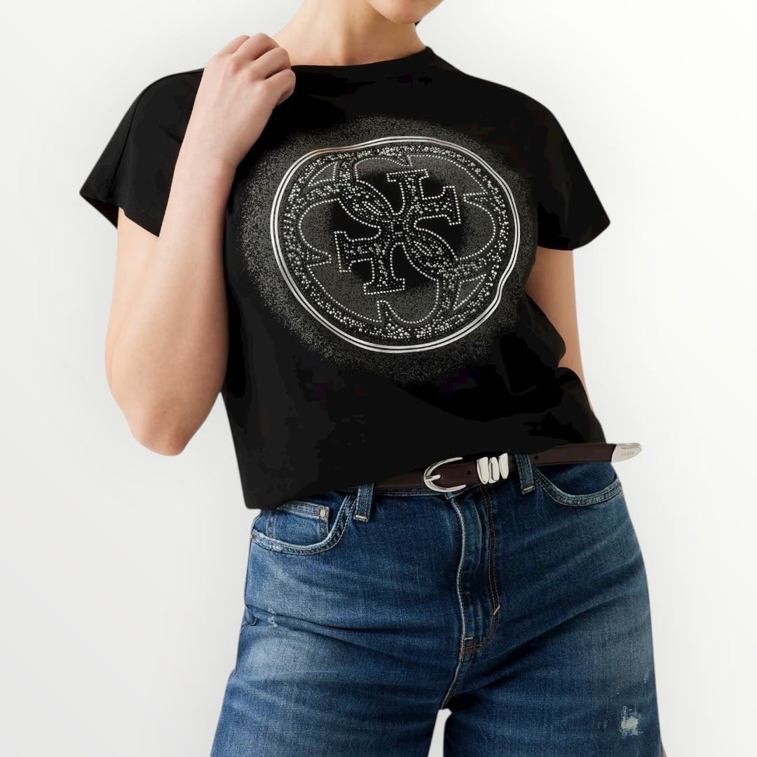 GUESS - T-SHIRT CON LOGO SFUMATO