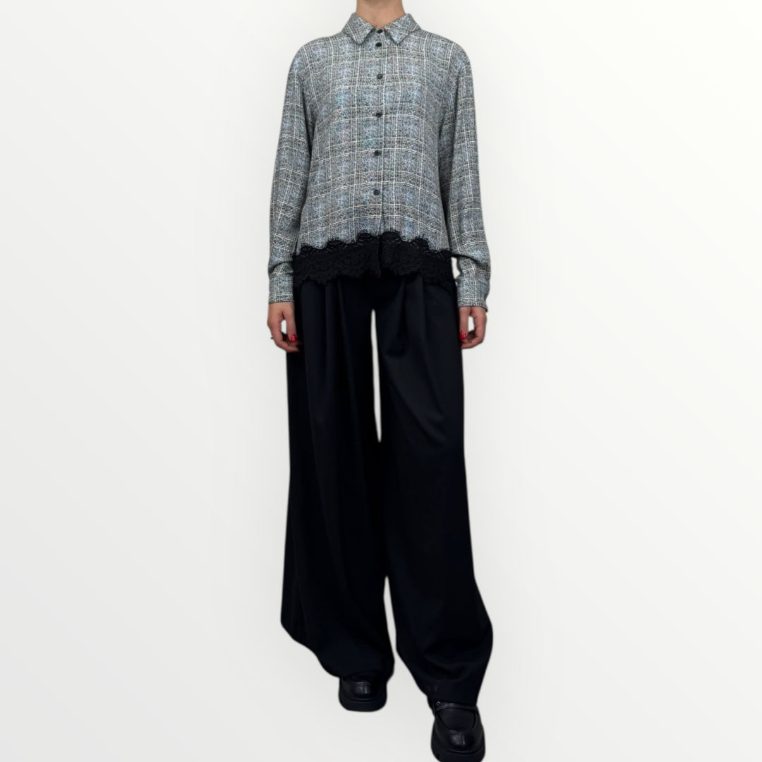 HAVEONE - CAMICIA CON BORDO DI PIZZO