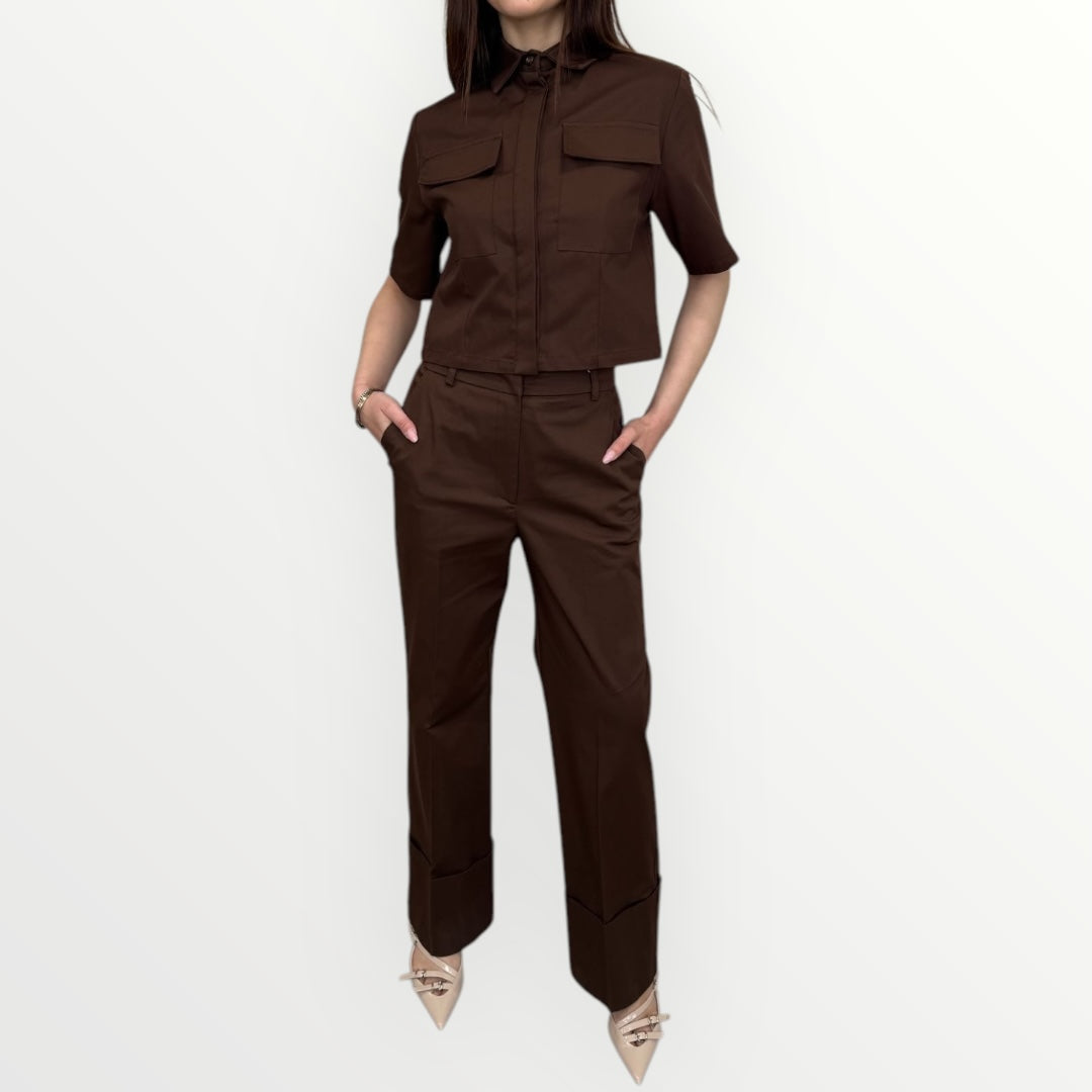 KING KONG - CAMICIA CROP A MANICHE CORTE
