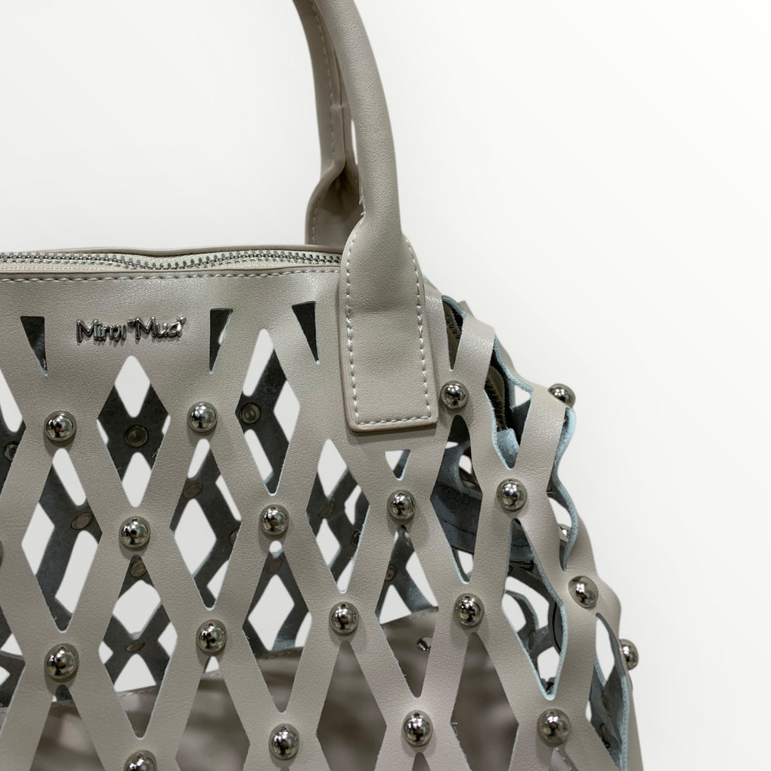 MIMI' MUA' - BORSA TRAFORATA CON BORCHIE