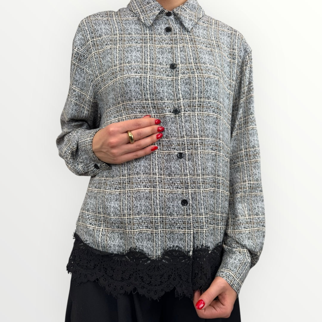 HAVEONE - CAMICIA CON BORDO DI PIZZO