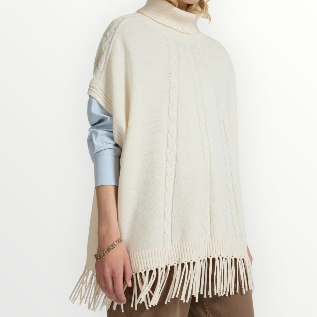 ELENA MIRO' - PONCHO IN PURA LANA