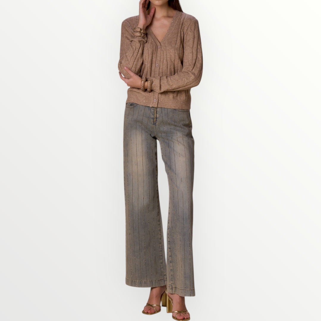 NO SECRETS - CARDIGAN TRECCE LUREX