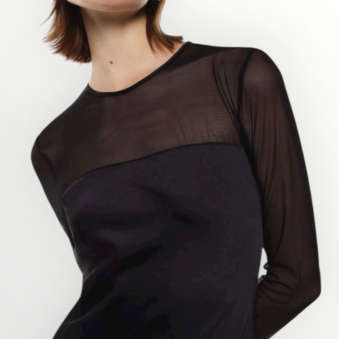 IMPERIAL - ABITO LUNGO CON MANICHE TRASPARENTI