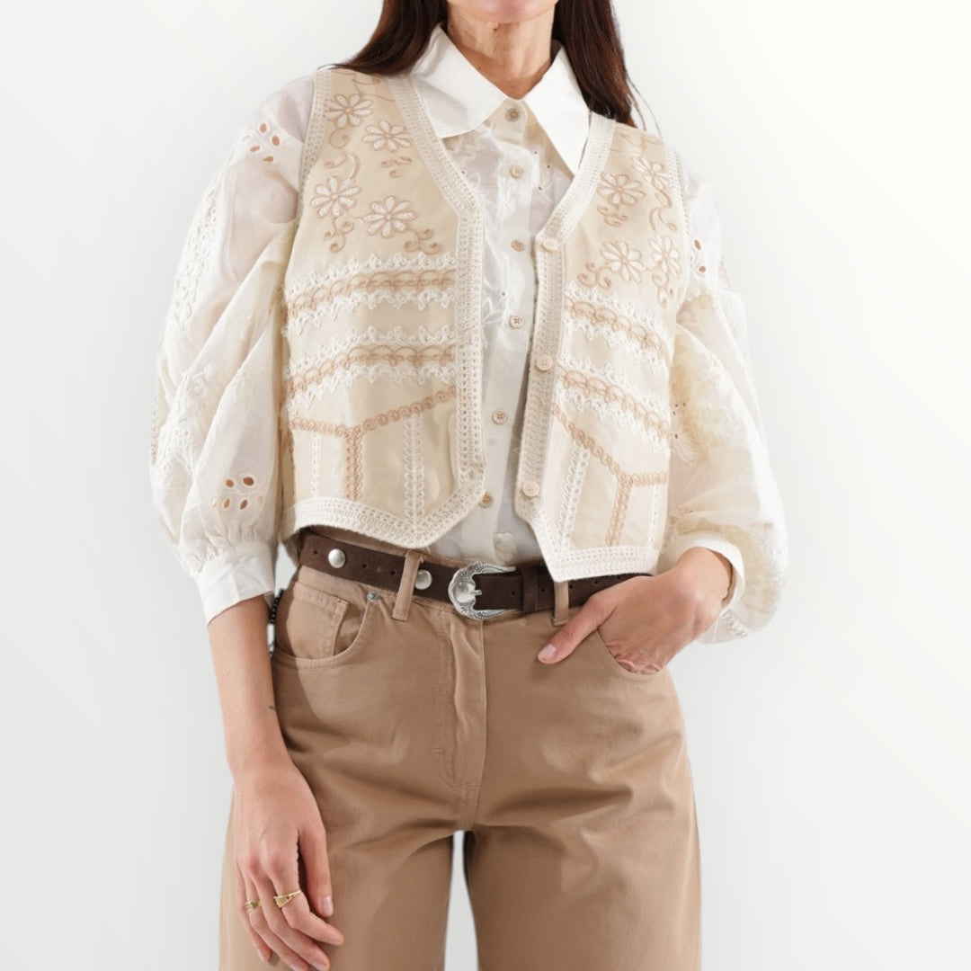 HAVEONE - GILET RICAMATO