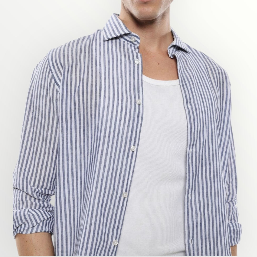 IMPERIAL - CAMICIA IN LINO A RIGHE