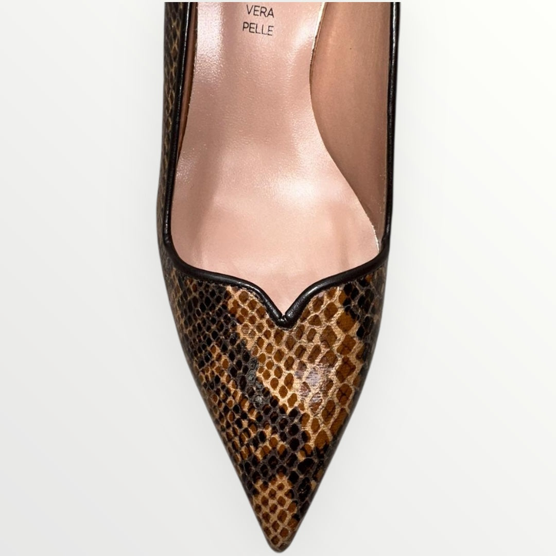 DIVINE FOLLIE - DECOLLETE' PITONATA CON PROFILO A COTRASTO