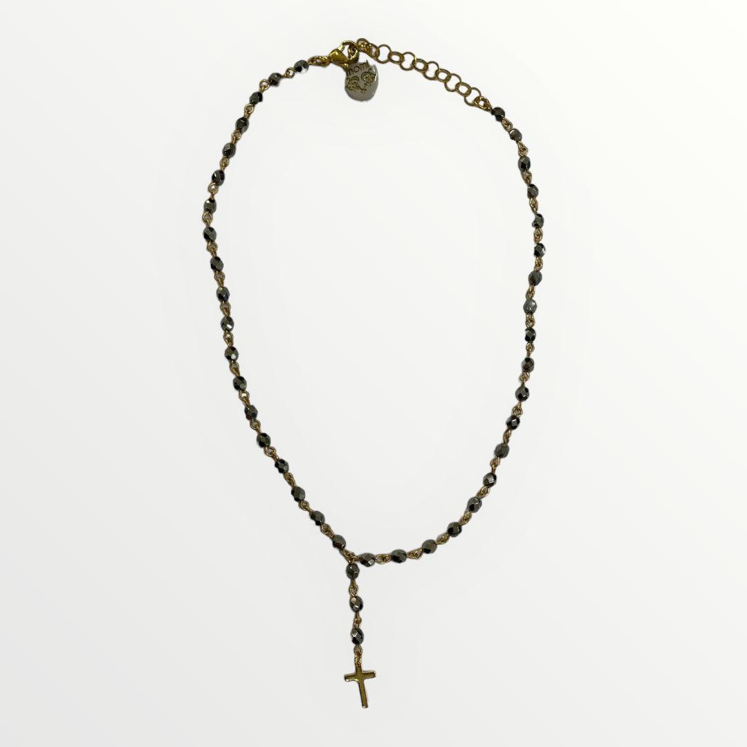 MOMI - COLLANA ROSARIO CORTO CROCE - LOFT.73