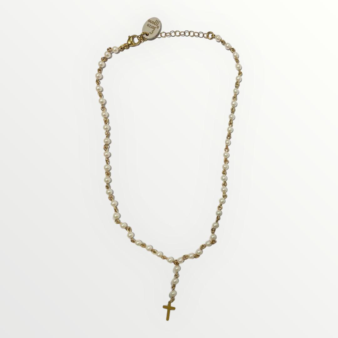 MOMI - COLLANA ROSARIO CORTO CROCE - LOFT.73