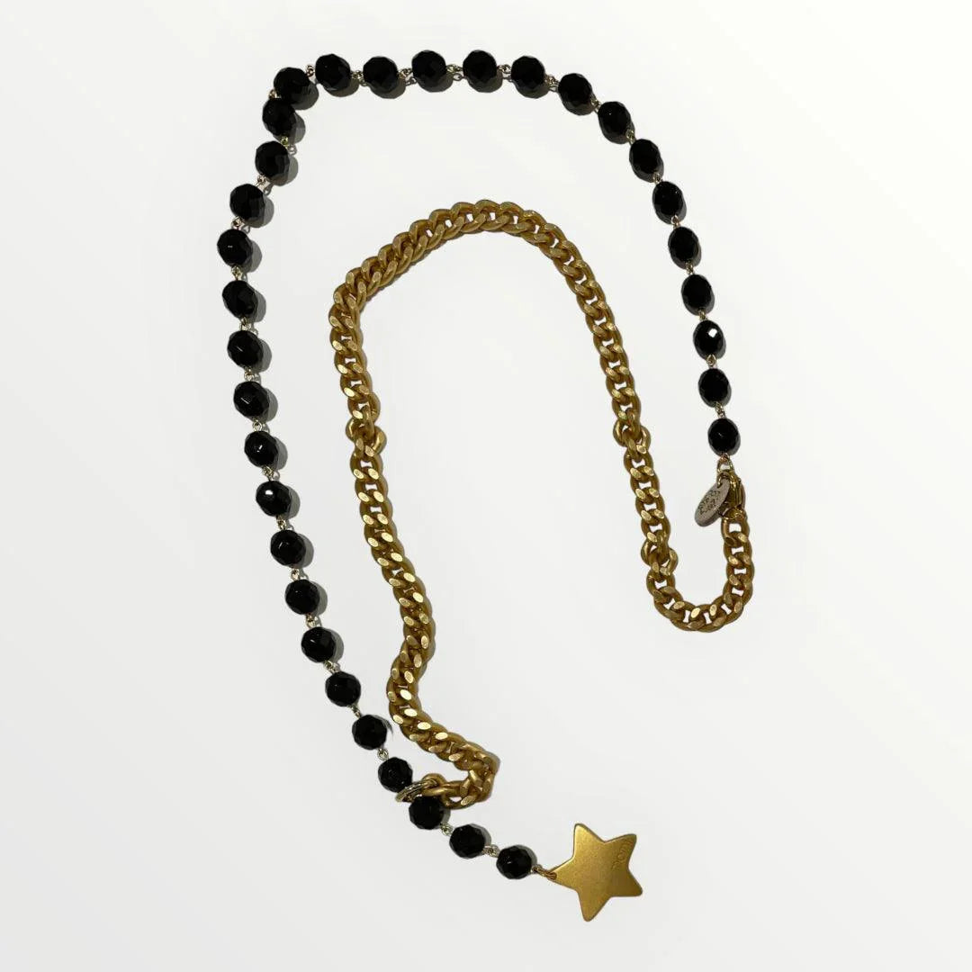 COLLANA CON STELLA E TUBOLARI Colore metallo ORO
