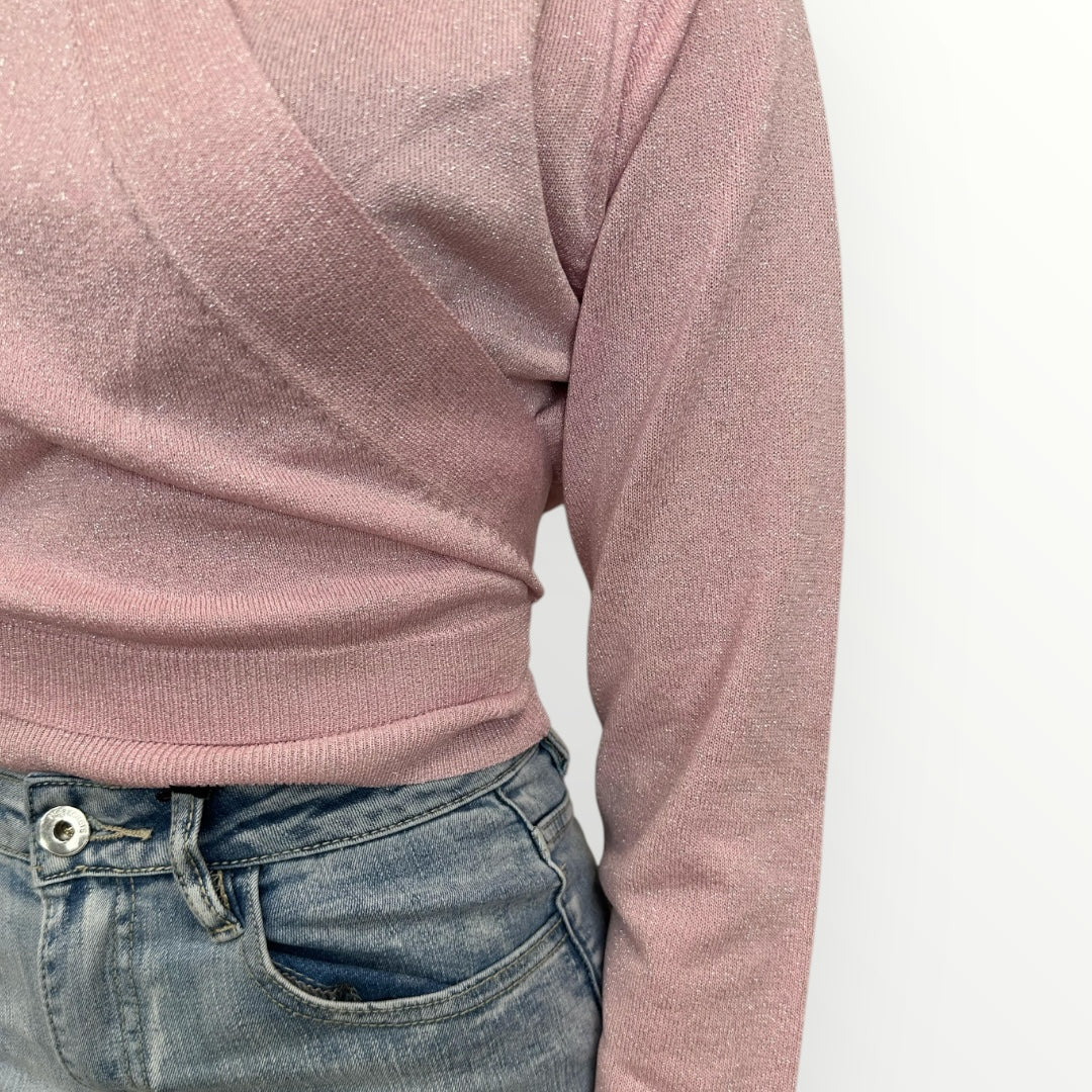 NOSECRETS - CARDIGAN INCROCIATO IN LUREX