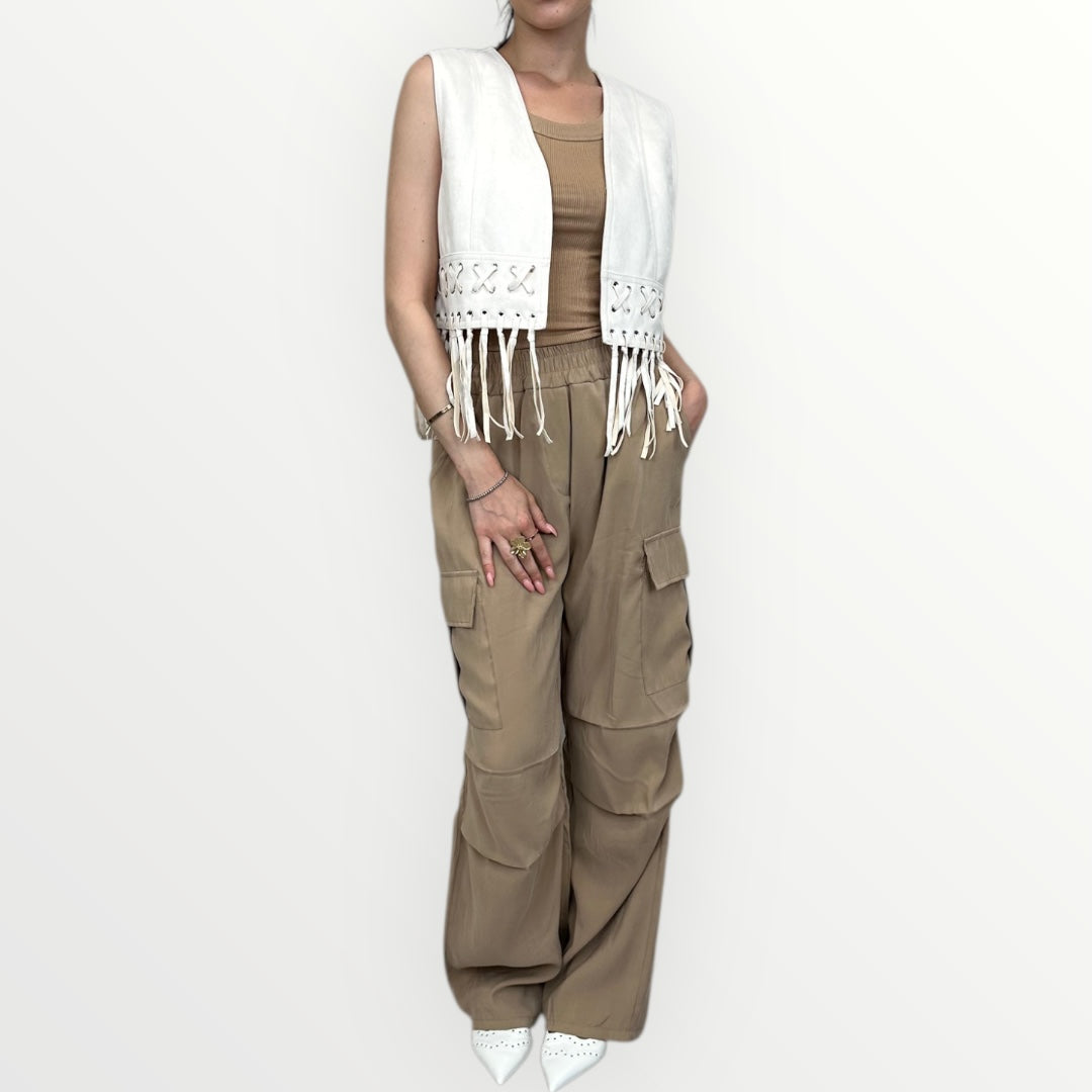 HAVEONE - GILET CON FRANGE