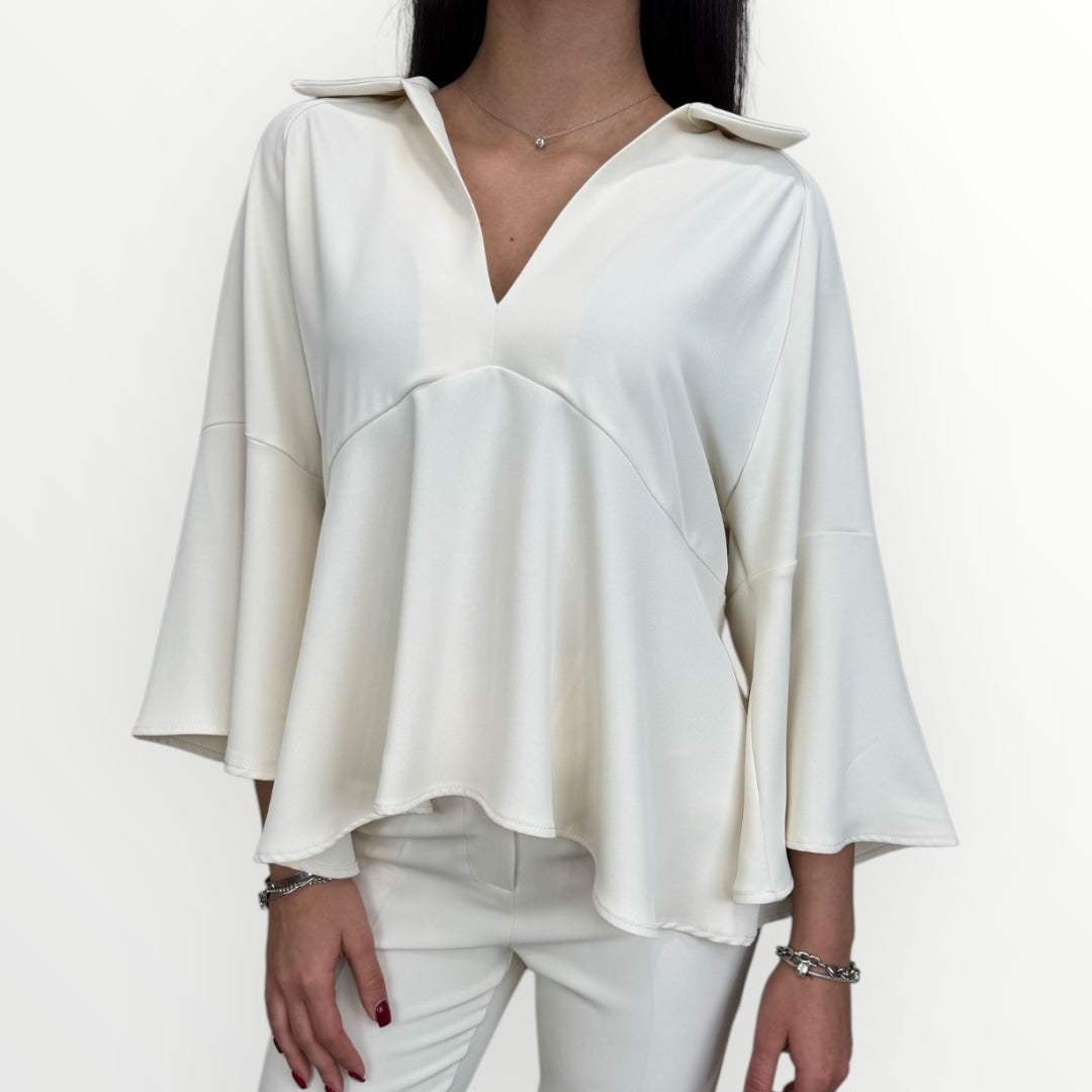 ANGELA DAVIS - BLUSA CON MANICHE AMPIE
